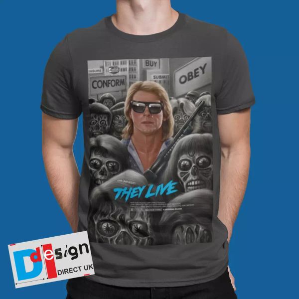 

they live t-shirt retro glasses alien movie vintage horror 80s 90s tee usa obey, White;black