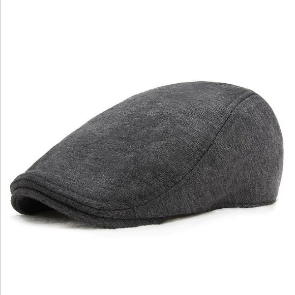 

berets men's hat autumn and winter outdoor leisure peaked caps women retro british pure color beret hats, Blue;gray