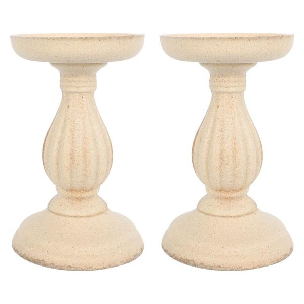 

candle holders 2pcs wooden tea light wood vintage candlesticks
