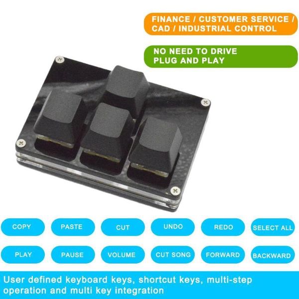 

keyboards portable mini 4 keys function keyboard programmable copy and paste diy shortcut mechanical gaming