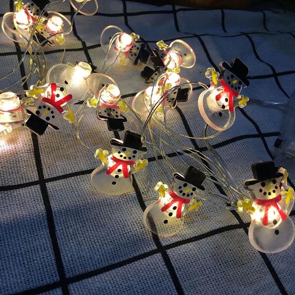 

strings 2m 20led snowflakes snowman led string fairy lights garland christmas decorations for home battery powered holiday lighting