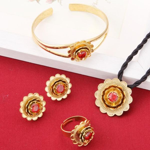 

earrings & necklace ethiopian gold set jewelry pendant bangle ring, Silver