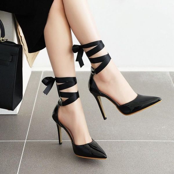 

dress shoes women high heels blue pink pumps stiletto pointed toe party ankle strappy black ladies wedding big size