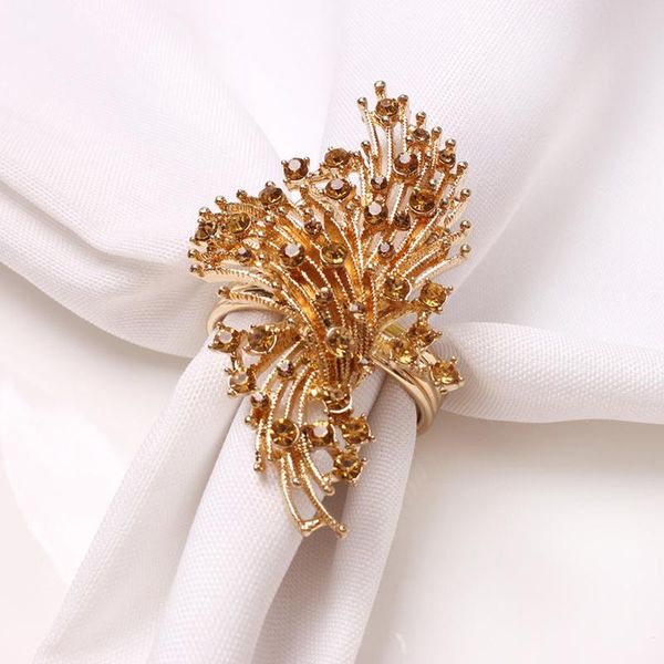 

napkin rings holder champagne diamond ring christmas wedding party dinner decor