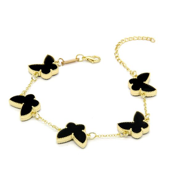 

luxury women gift clover butterfly charm bracelet for wholesale, Golden;silver
