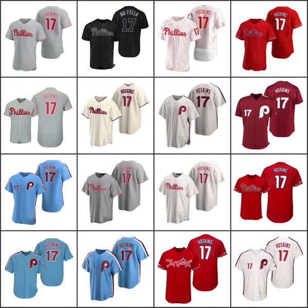 

philadelphia phillies men 17 rhys hoskins women youthjersey, Black;red