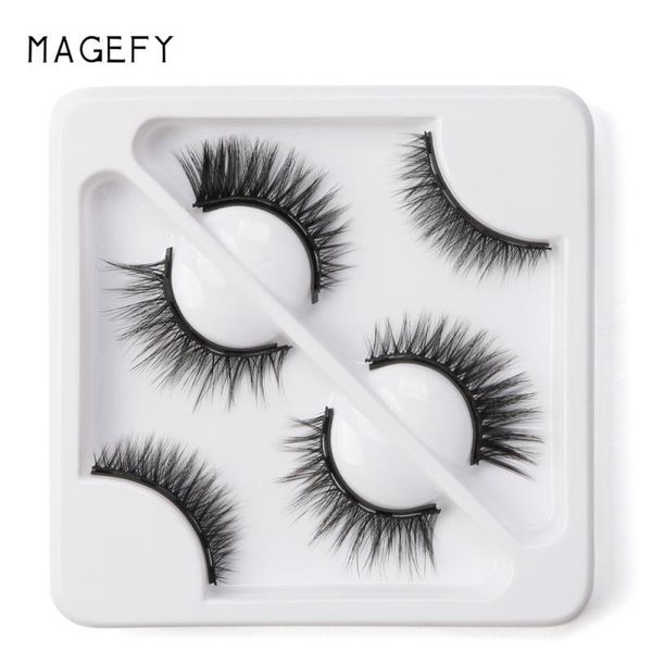 

false eyelashes 3 pairs magnetic fake lashes thick curling 3d mink extension eyelash beauty tool maquiagem