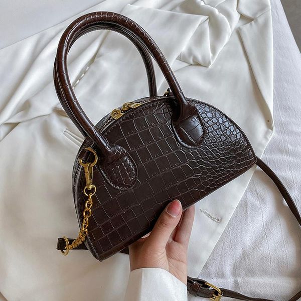 

evening bags semicircle small stone pattern pu leather crossbody bag with short handle for women 2021 shoulder purses and handbags totes