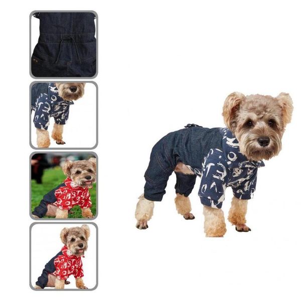 

dog apparel pet jumpsuit 2 colors clothes super soft long lasting excellent turn-down collar decor