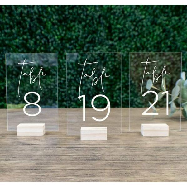 

party decoration wedding table numbers with holders acrylic calligraphy signagewood number wood stand