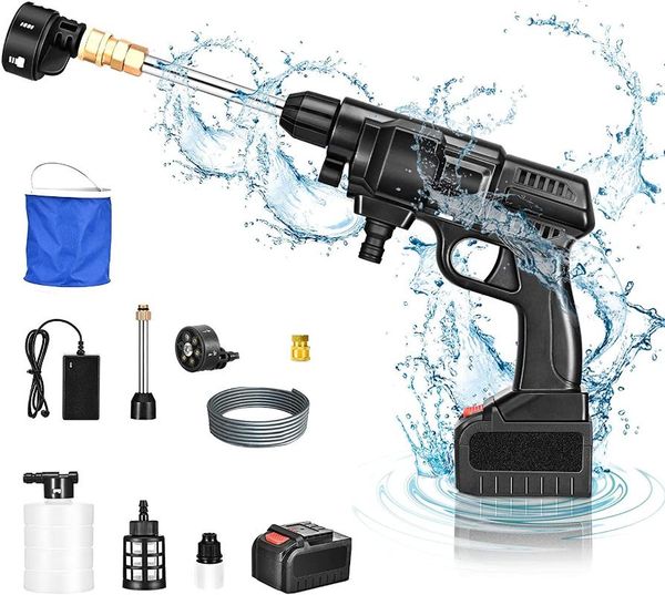 

professional spray guns 6-in-1 nozzle for car&cleaning, cordless pressure washer, 24v 4000mah 200w max 400psi battery-powered portable power