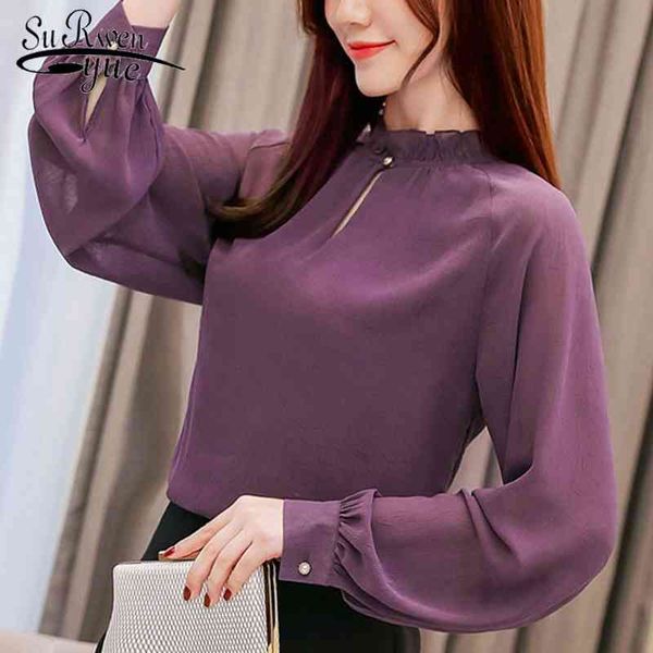

womens and blouses spring solid blouse shirt long sleeve shirts fashion blusas 1854 50 210508, White