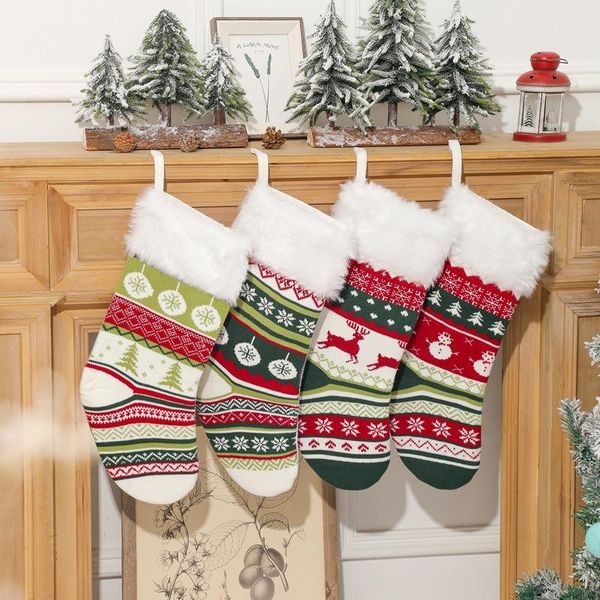 

christmas decorations 4pcs/set candy stocking gift bags year fireplace socks noel for home navidad xmas tree decor