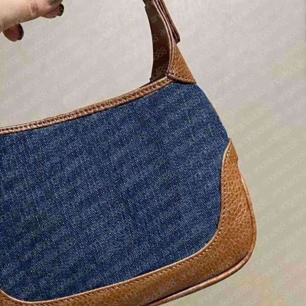 

5a designers women jacky 2021 two sizes denim canvas genuine leather hobo bag with sn letters print removable straps shoulder bags th 1th