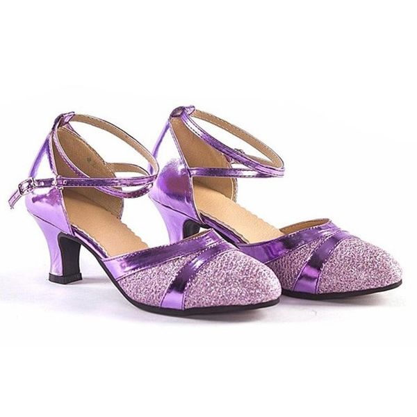 

dress shoes women sandals ankle-wrap pointed toe summer ballroom tango latin salsa dancing sequins social dance #89, Black