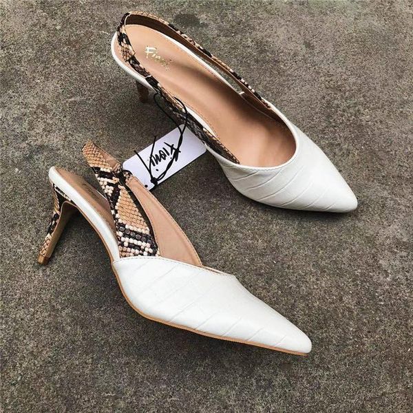 

retro woman shoes 2021 sandals suit female beige high heels original pointed comfort black high-heeled summer spring fashion