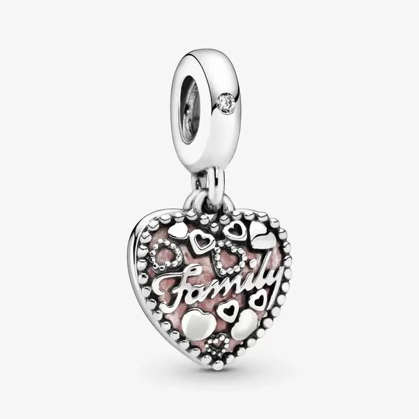 

genuine 925 sterling silver love makes a family heart dangle charms fit original european charm bracelet fashion jewelry accessories, Bronze;silver