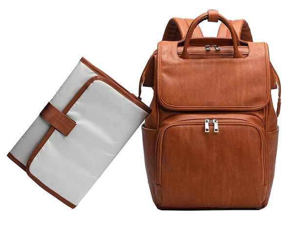 

leather large baby diaper bag backpack travel back pack maternity nappy changing bags with stroller straps pad