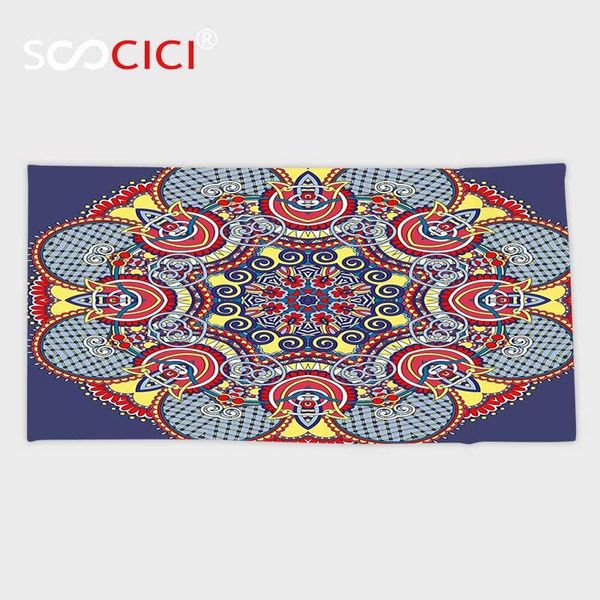 

towel custom microfiber ultra soft bath/hand towel,mandala decor theme decorative mandala illustration paisley pattern print
