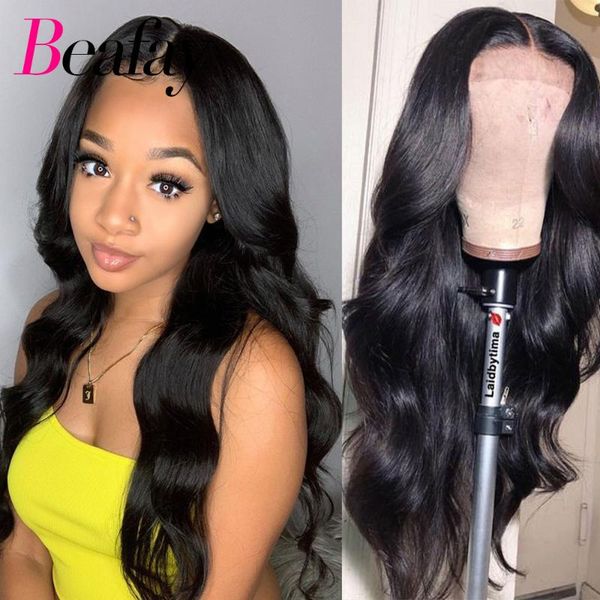 

lace wigs 180% beafay body wave front human hair pre plucked brazilian closure remy frontal for black women, Black;brown