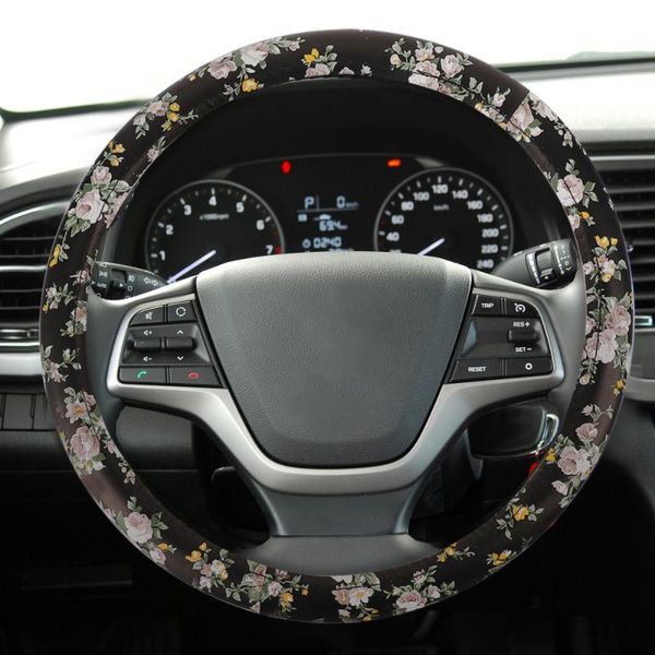 

steering wheel covers peony leather car cover non-skid protector