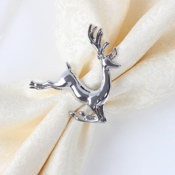 

napkin rings 12pcs/lot zinc alloy gold elk buckle ring christmas table deer holder for dinning parties everyday