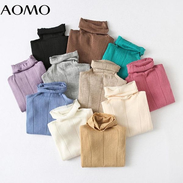 

women's sweaters aomo 2021 women basic warm slim turtleneck sweater jumper female elegant pullovers chic yu139a, White;black