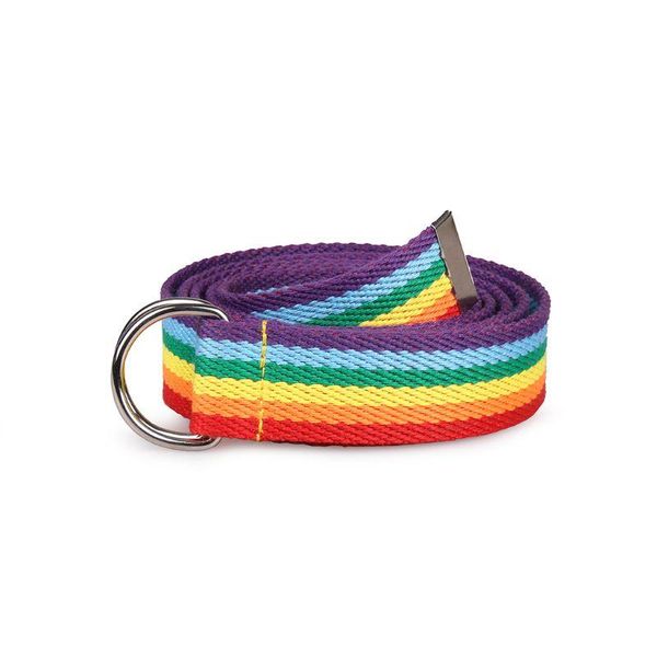 

belts women waistband double loop d-shaped rainbow color straps casual decorative belt pxpb, Black;brown