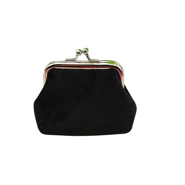 

vintage mini wallet hasp solid candy color purse suede cotton fabric extra small antique coin purse, Red;black