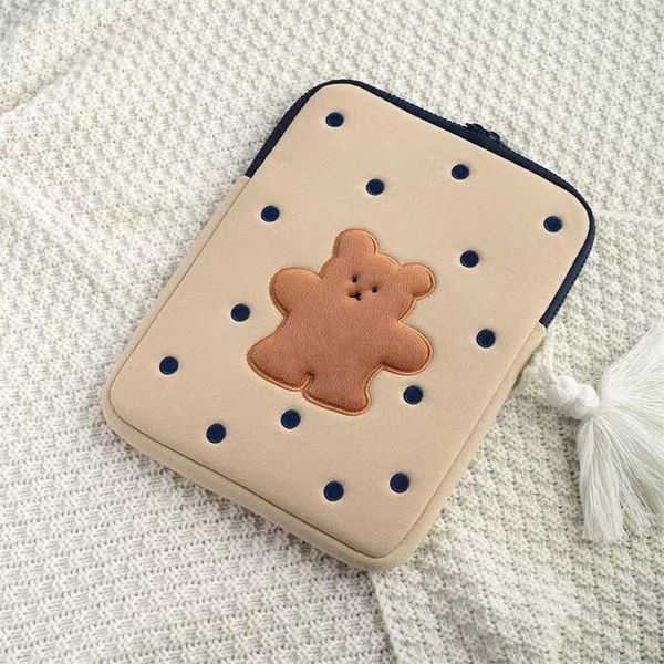 

cartoon tablet case cute korea biscuits bear protective cover for lapipad pro 9.7 11 13 15.6 inch storage sleeve inner bag 211025
