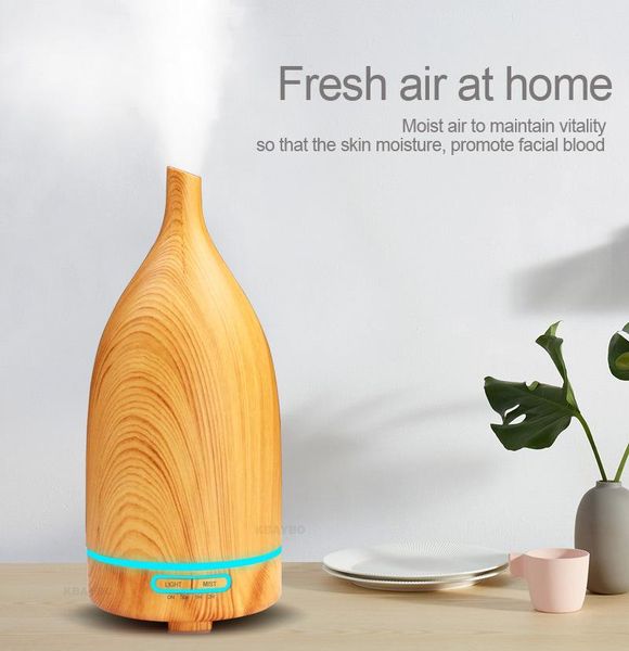 

essential oils diffusers 100ml aroma diffuser ultrasonic humidifier timer electric air wood grain 7 color led light