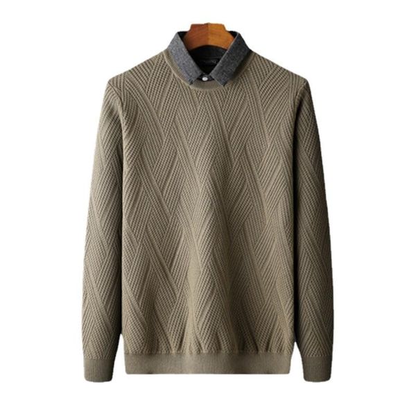 

men's jackets sweater shirt collar solid color autumn and winter thermal clothes plus velvet thickened, Black;brown