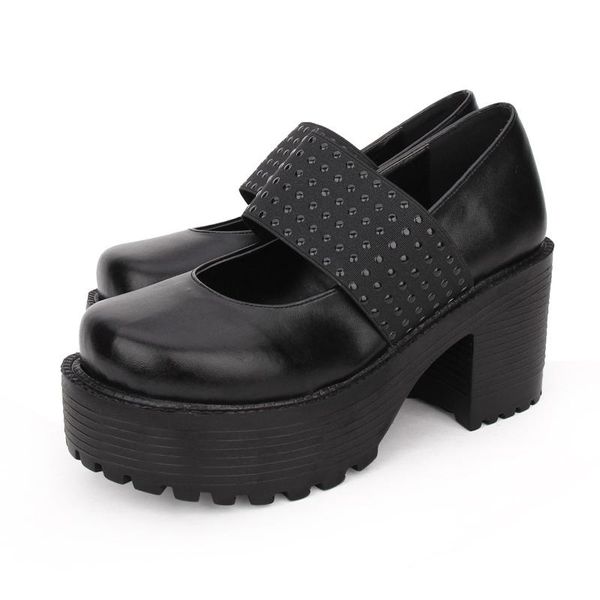 

angelic imprint arrival punk lolita style women pumps round toe high heel platform shoes size 35-39 8842 dress, Black