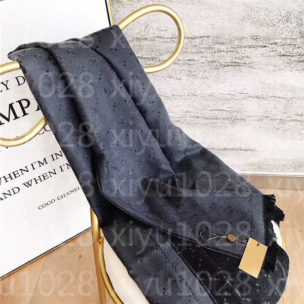 

180 70cm scarves brand womens coloured thread shawls fashion tourism soft designer luxury gift long printing cashmere scarf black183f, Blue;gray