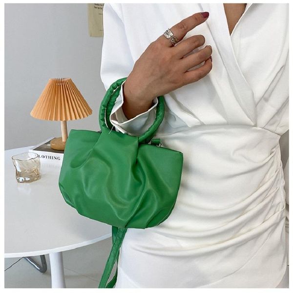 

evening bags women's shoulder strap handbag 2021 trend vintage folded cloud handle ladies small green luxury designer