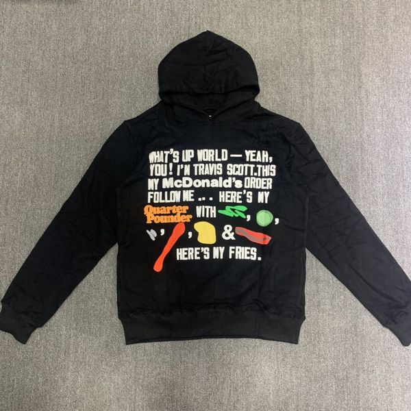 

men foaming printed hoodies long sleeve novelty fleece hoodie designer sweatshirt, Black