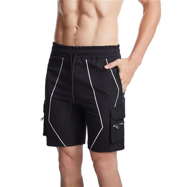 

men's shorts short trousers brand men cargo fitness jogger multi-pocket sports sweatpants workout cotton, White;black