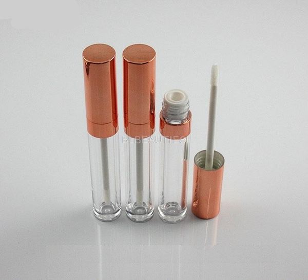 

storage bottles & jars 500pcs 6ml empty clear lip gloss bottle tubes with rose gold/bright silver lids makeup diy cosmetic containers