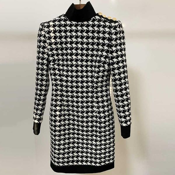 

casual dresses women's designer plaidurtle neck dress long sleeves party a943, Black;gray