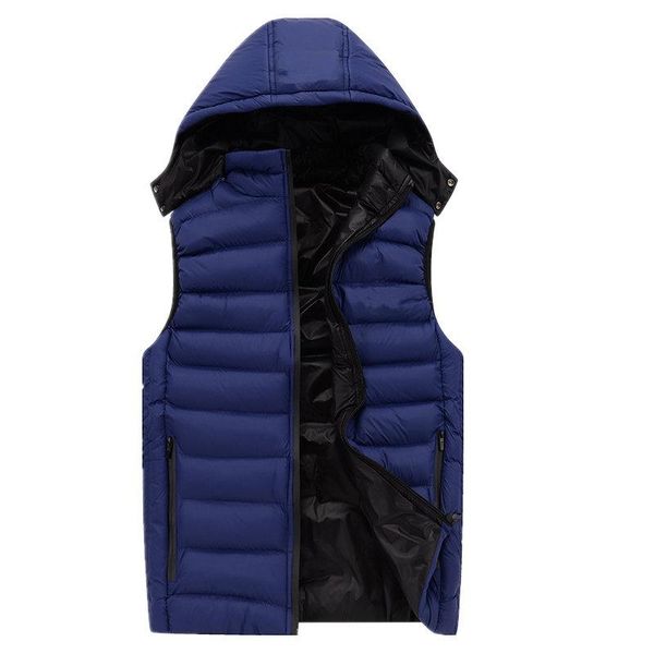 

men's vests mens jacket casual coat hooded men vest autumn fashion warm sleeveless male winter plus size, Black;white