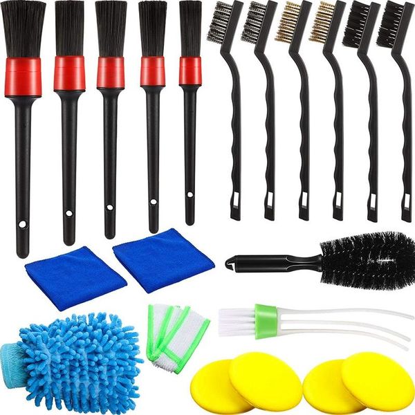 

car sponge for cleaning brush set, detail wire tire air conditioner 20 pcs