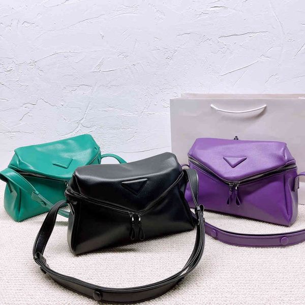 

new bag female p's triangle zipper flip shoulder single portable diagonal leather versatile purses clearance