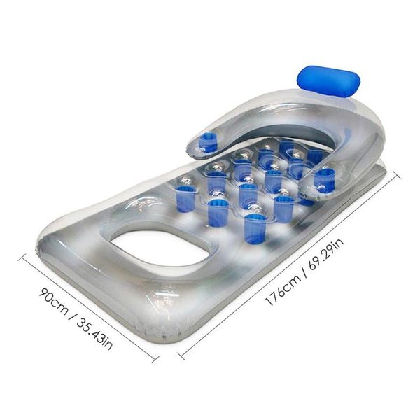 

inflatable floating row 176x90cm beach swimming air mattress pool floats lounge sleeping bed for water sports party & tubes