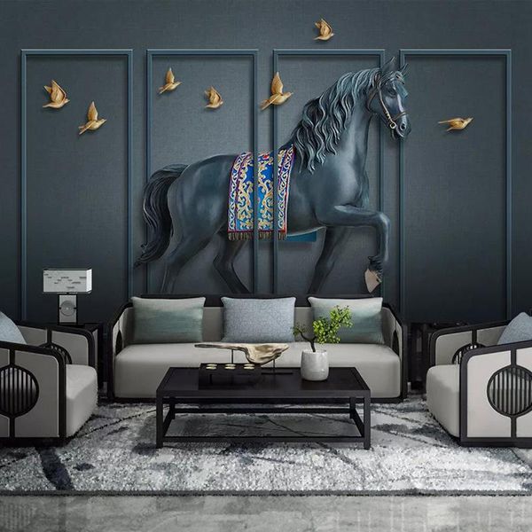 

wallpapers custom large mural environmental protection abstract minimalist european light luxury horse background wall