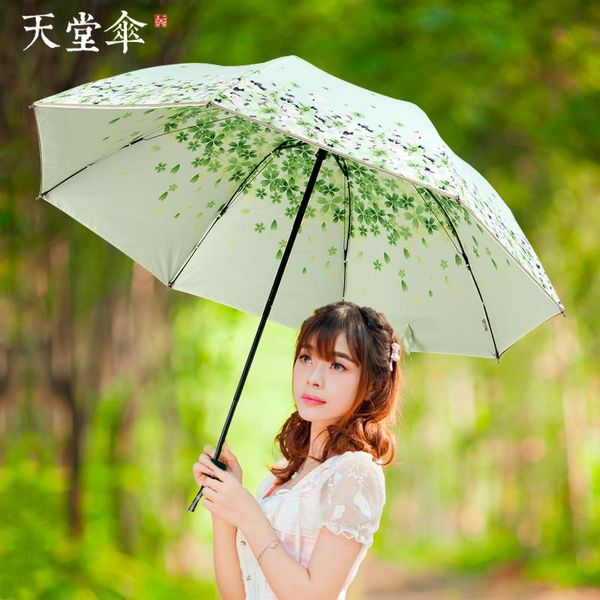 

umbrellas paradise umbrella double-layer parasol sun female sunshade black glue uv protection folding dual-use fresh
