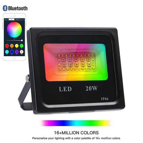 

floodlights bluetooth app colorful flood light smart led lights 20w group control wifi rgb ip66