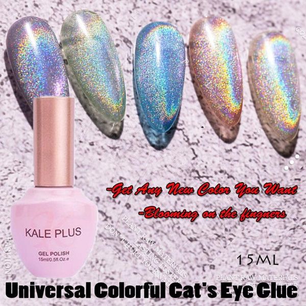 

nail gel art get color you want colorful universal cat's eye glue glossy cat soak-off uv, Red;pink