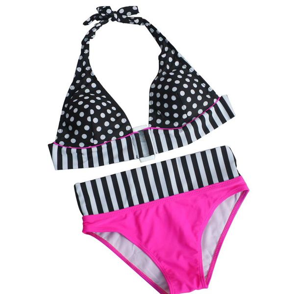 

polyester dots cute printed high-waist split bikini swimsuit arrival european and american yoga outfit