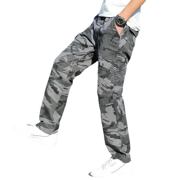 

men's pants oversized cargo men casual trousers plus size military streetwear joggers camouflage running clothing, Black