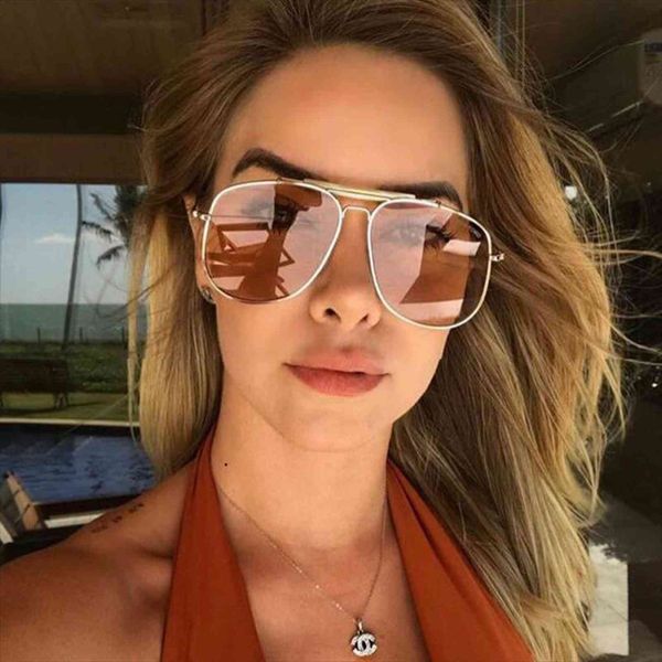 

fashion square sunglasses women oversized ocean lens men shades glasses brand metal bridge trend unique female eyewear, White;black